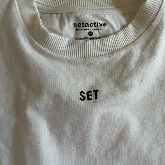 Set Active white cropped T-shirt - Picture 2 of 6